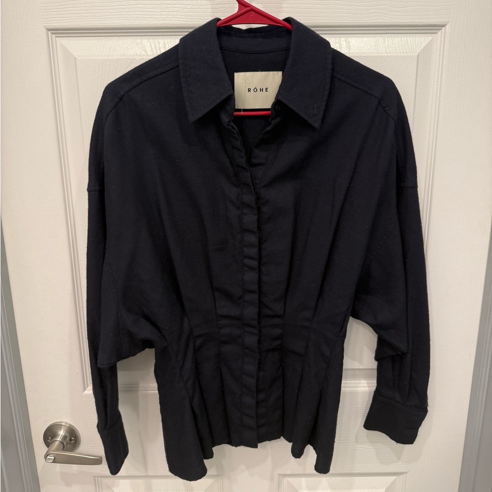Rohe navy pleated shirt